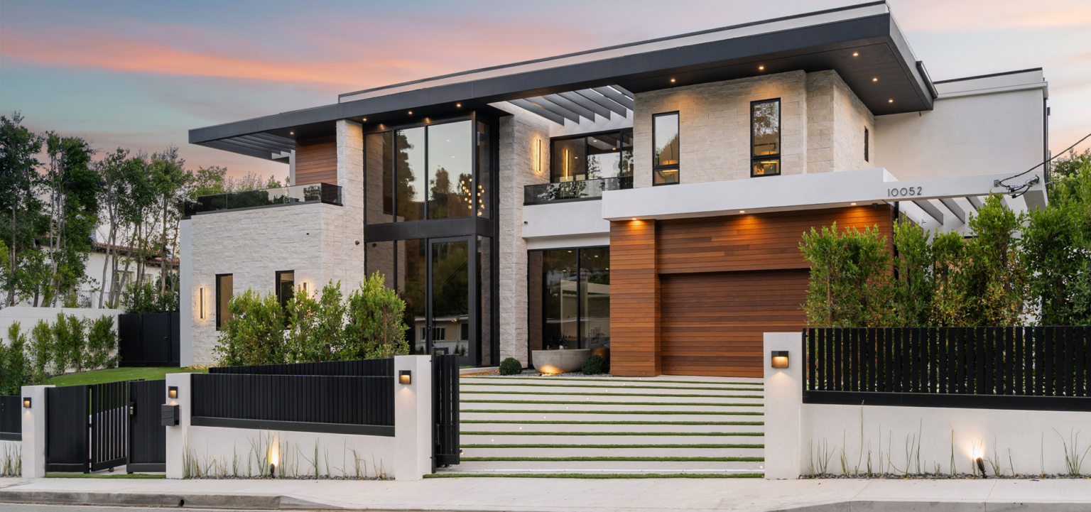 The front exterior of a modern home.